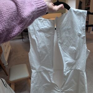 Babaton Clean White Sleeveless Dress with Subtle Neckline